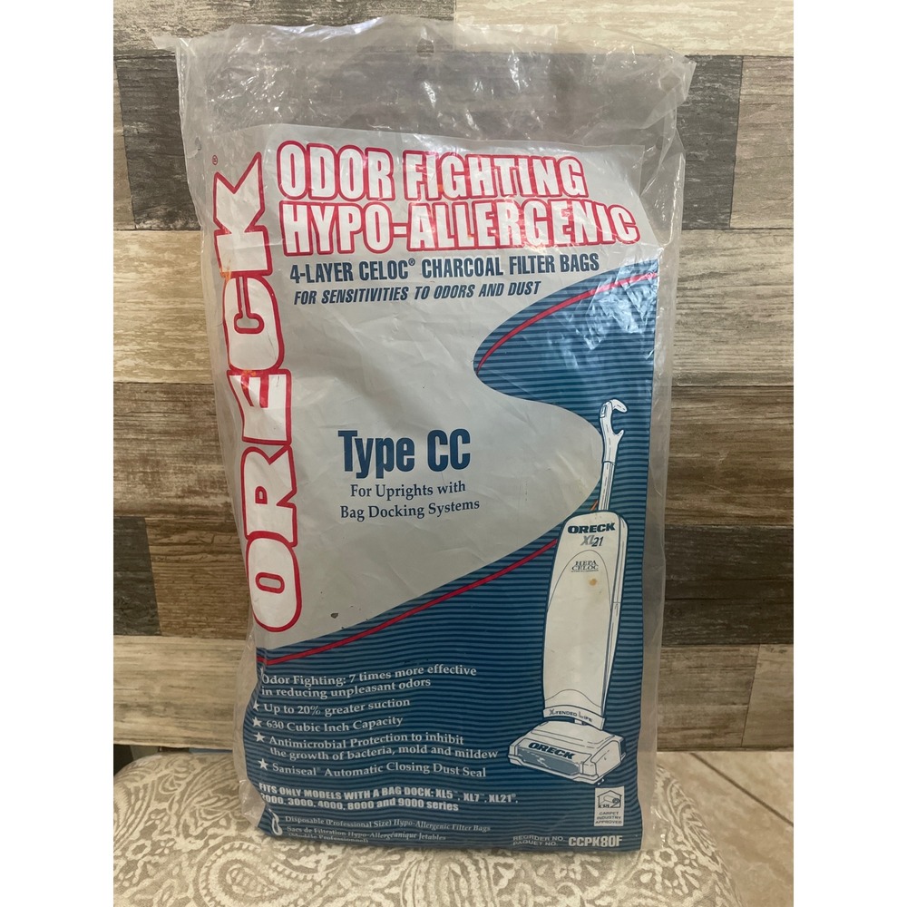 Oreck Type CC Vacuum Cleaner Bags Odor Fighting Hypo Allergenic 4 Pack
